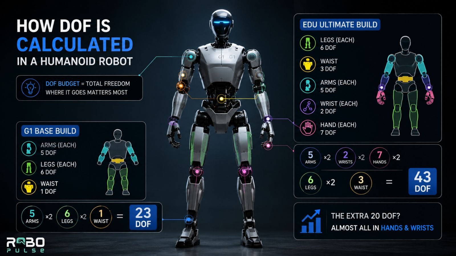 How Is DOF Calculated in a Humanoid Robot