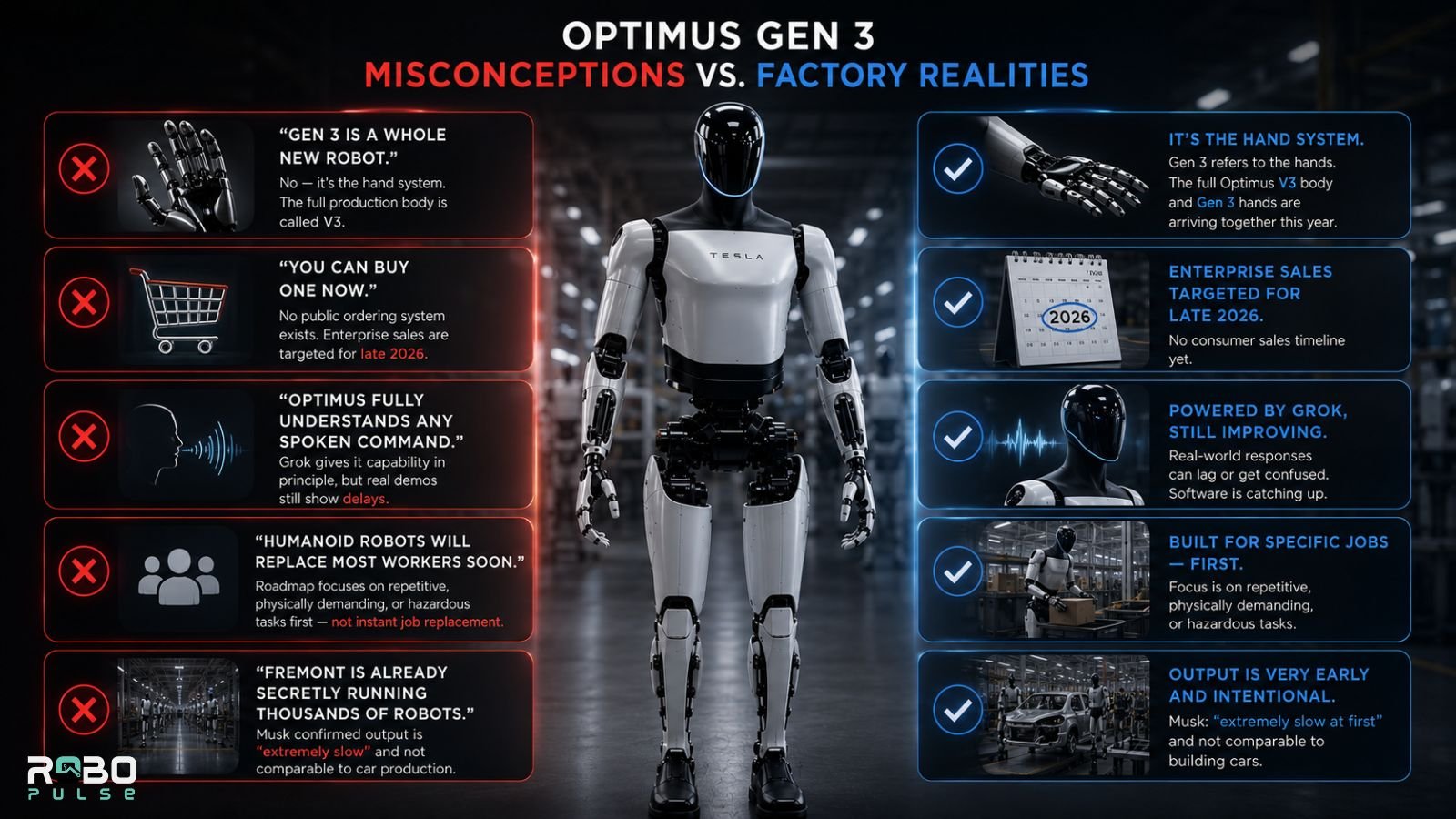 Myths vs realities of Optimus Gen 3