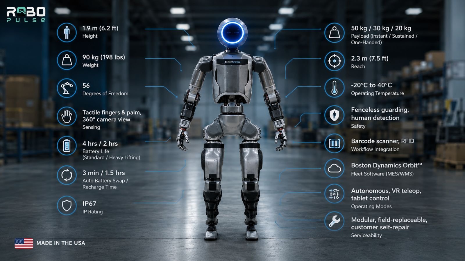 Official Specifications of Altas electric boston dynamics