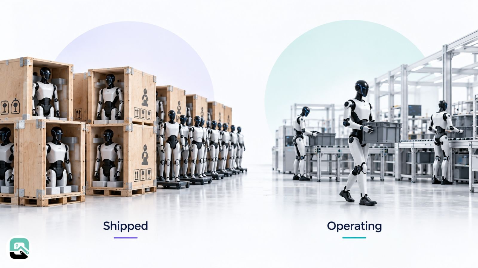 Humanoid robot shipments compared with robots actually in operation