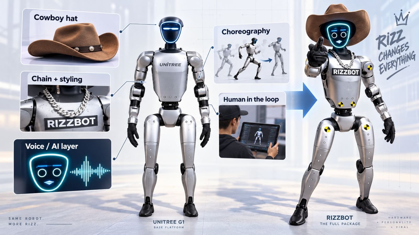 What gets added to turn G1 into Rizzbot