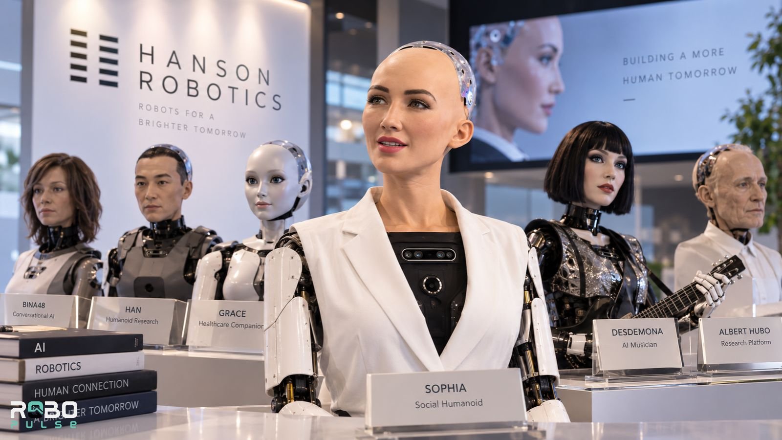 sophia robot family Hanson Robotics