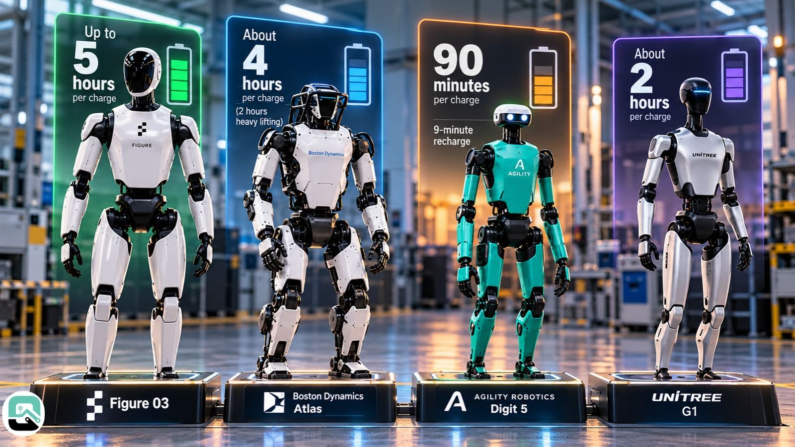 How Long Does Each Humanoid Robot Run Per Charge