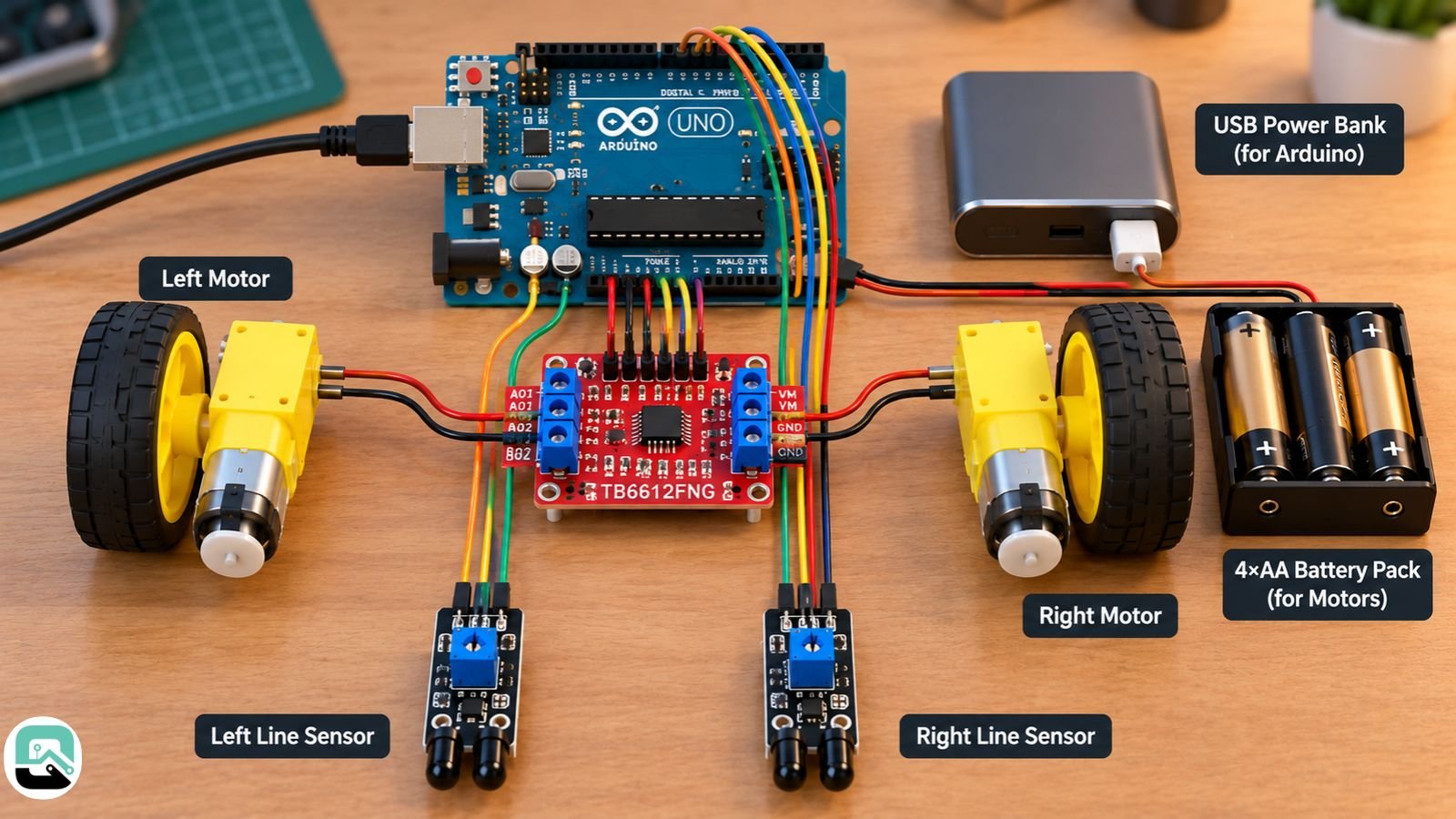 Wiring the Motor Driver and Sensors