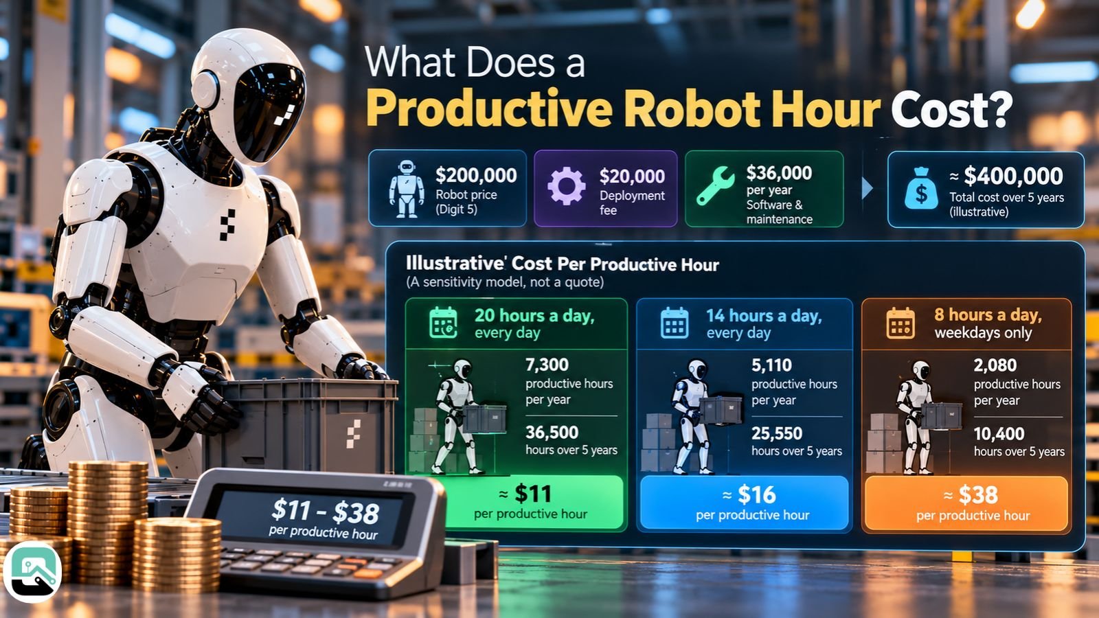 what does a productive robot hour cost